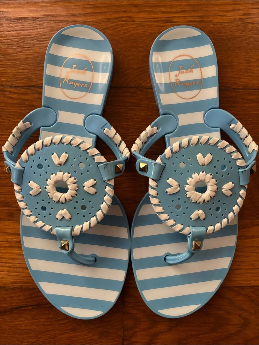 JACK ROGERS GEORGICA STRIPED JELLY SANDALS SANDALS